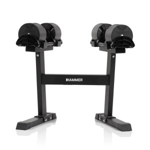Hantelset SmartLock med ställ, 2 x 20 kg, Hammer