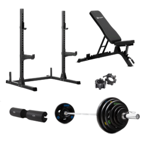 Masterfit - 200 Squat Rack Olympic Styrkepaket – 90 kg