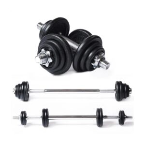 Tunturi Barbell/Dumbbell Set -skivstångs- och hantelset 20 kg, järn